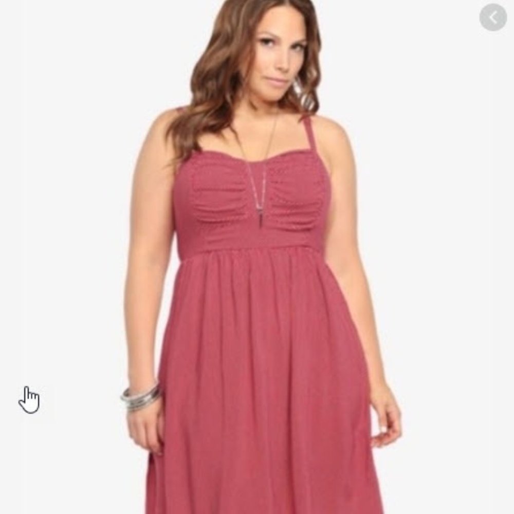 USED Torrid's red and white polka dot dress